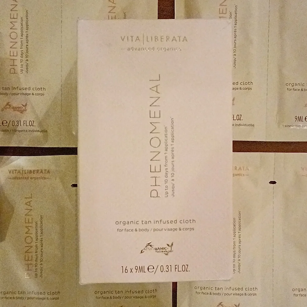 NWT Vita Liberata Phenomenal 16 Organic Tan Infused Cloths